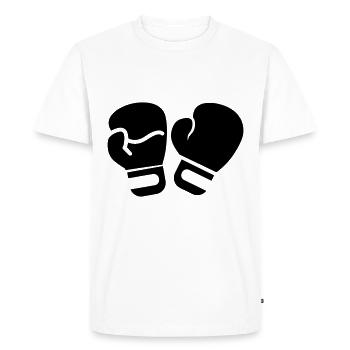 Symbole des gants de boxe - T-shirt Premium bio Homme - blanc - Devant - Nico (187cm)