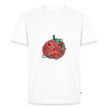 Citrouille lanterne - T-shirt Premium bio Homme - blanc - Devant - Nico (187cm)