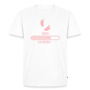 Bébé 2023 loading - T-shirt Premium bio Homme - blanc - Devant - Nico (187cm)