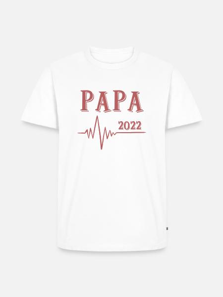 Dad 2022 - heartbeat - Men's Premium Organic T-Shirt - white
