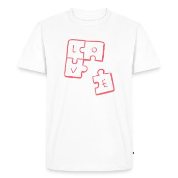 LOVE - Pièces de Puzzle - T-shirt Premium bio Homme - blanc - Devant - Nico (187cm)