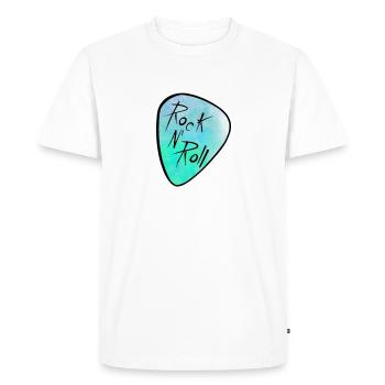 Médiator guitare Rock and Roll ! - T-shirt Premium bio Homme - blanc - Devant - Nico (187cm)