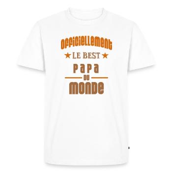 Fête des pères - le best papa du monde - T-shirt Premium bio Homme - blanc - Devant - Nico (187cm)