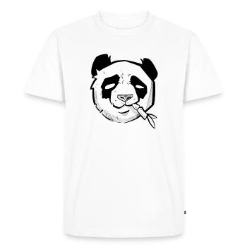 Cute panda head sketchy style and dotwork - Men's Premium Organic T-Shirt - white - Front - Nico (187cm)