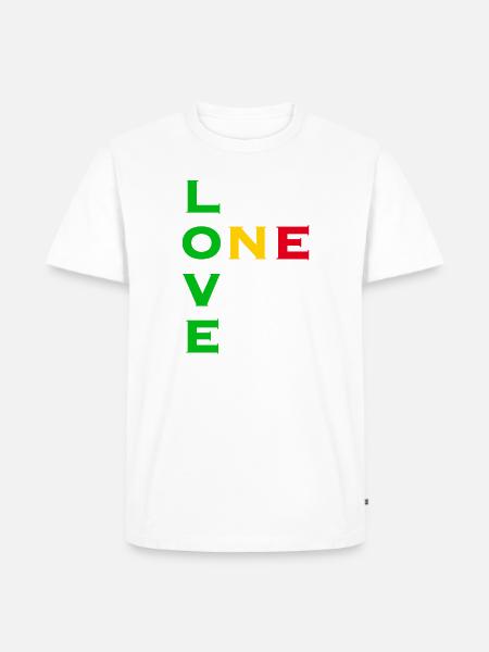 One love - green yellow red - Men's Premium Organic T-Shirt - white