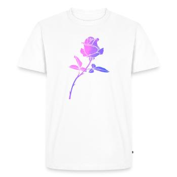 Silhouette de rose fleur coloré - T-shirt Premium bio Homme - blanc - Devant - Nico (187cm)