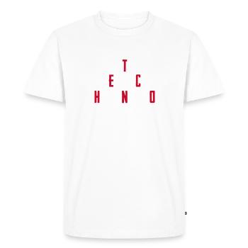 T E C H N O - T-shirt Premium bio Homme - blanc - Devant - Nico (187cm)