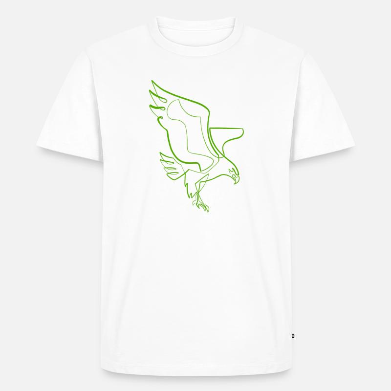 Eagle single line / one line - Men's Premium Organic T-Shirt - white
