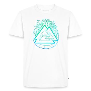 Symbole nordique animal légendaire & Valknut - T-shirt Premium bio Homme - blanc - Devant - Nico (187cm)