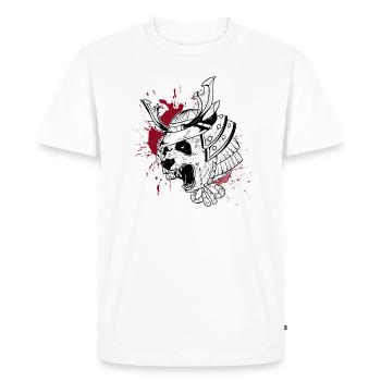 Panda Samouraï trash style - T-shirt Premium bio Homme - blanc - Devant - Nico (187cm)