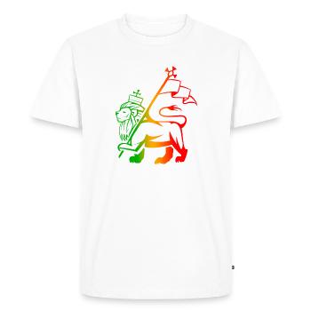 Rasta lion - T-shirt Premium bio Homme - blanc - Devant - Nico (187cm)