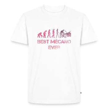 Evolution of the best mechanic ever - Men's Premium Organic T-Shirt - white - Front - Nico (187cm)
