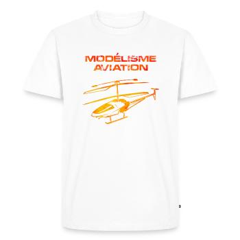 Modélisme aviation hélicoptère - T-shirt Premium bio Homme - blanc - Devant - Nico (187cm)