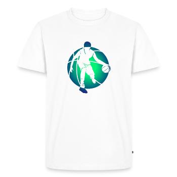 Inverted silhouette sport basketball art - Men's Premium Organic T-Shirt - white - Front - Nico (187cm)