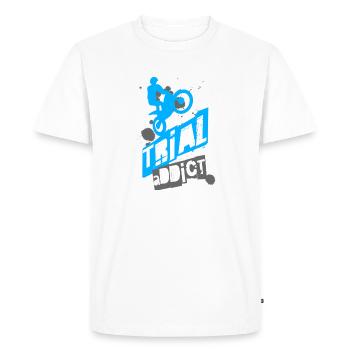 Trial addict - T-shirt Premium bio Homme - blanc - Devant - Nico (187cm)