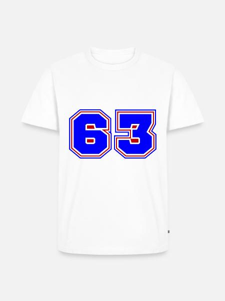 63 Numéro de numéro - T-shirt Premium bio Homme - blanc