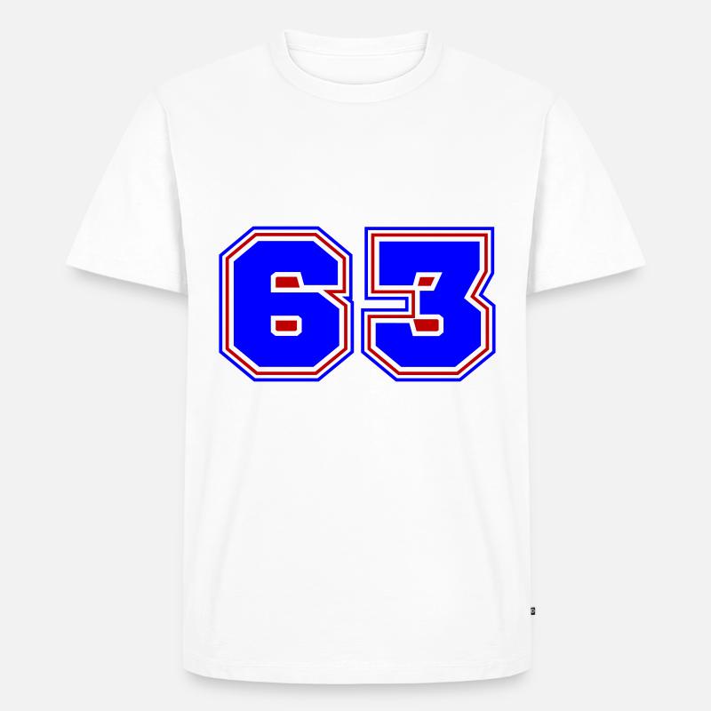 63 Zahl nummer - Männer Premium Bio T-Shirt - Weiß