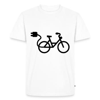 vélo électrique - T-shirt Premium bio Homme - blanc - Devant - Nico (187cm)