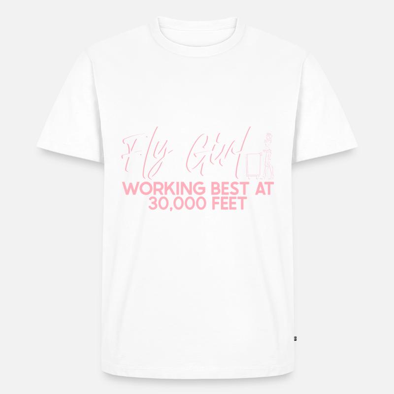 Stewardess Flugbegleiterin Flugzeugfahrt Luftfahrt - Männer Premium Bio T-Shirt - Weiß