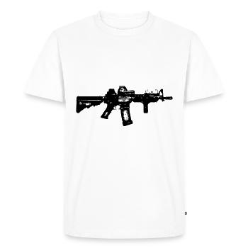 Rifle | Military submachine gun fully automatic - Men's Premium Organic T-Shirt - white - Front - Nico (187cm)