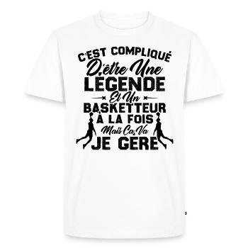 Une Légende Et Un Basketteur - T-shirt Premium bio Homme - blanc - Devant - Nico (187cm)