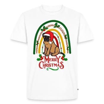 Sweet Bullmastiff Christmas Lover Kawaii - Men's Premium Organic T-Shirt - white - Front - Nico (187cm)