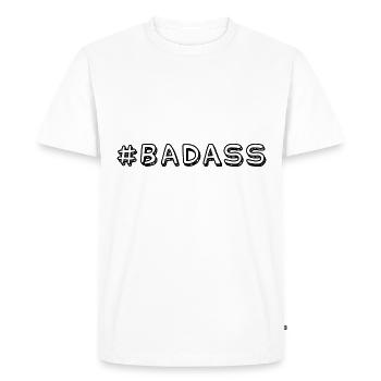 Badass - Men's Premium Organic T-Shirt - white - Front - Nico (187cm)