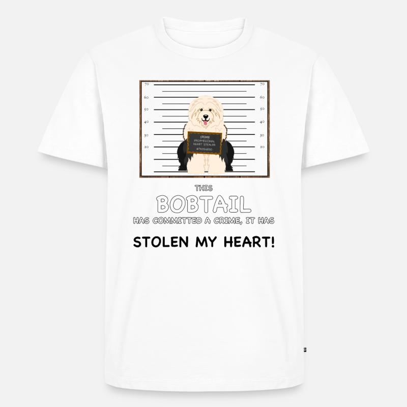 Bobtail Mugshot - Männer Premium Bio T-Shirt - Weiß