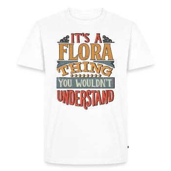 C’est une chose de flore que vous ne comprendriez pas - Flora - T-shirt Premium bio Homme - blanc - Devant - Nico (187cm)