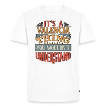C’est une chose valencienne que vous ne comprendriez pas - - T-shirt Premium bio Homme - blanc - Devant - Nico (187cm)