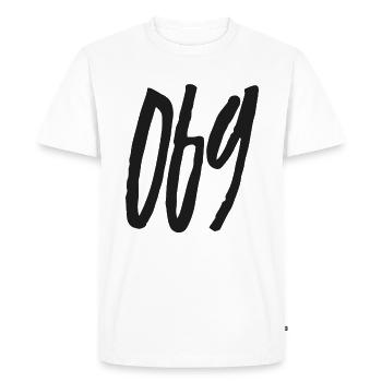 069 Indicatif régional Francfort-sur-le-Main - T-shirt Premium bio Homme - blanc - Devant - Nico (187cm)