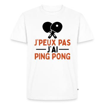 Je Peux Pas J'ai Ping Pong - T-shirt Premium bio Homme - blanc - Devant - Nico (187cm)