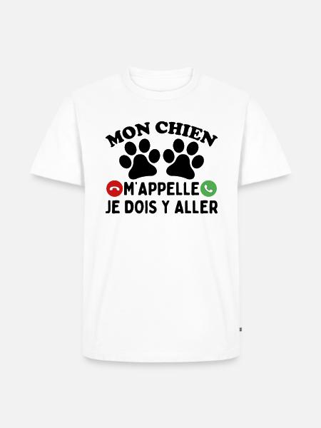 Mon Chien M'appelle - T-shirt Premium bio Homme - blanc
