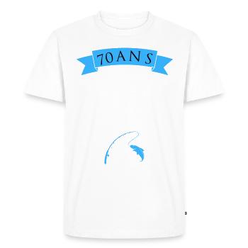 70 ans corps de rêve pêcheur, 70ème anniversaire - T-shirt Premium bio Homme - blanc - Devant - Nico (187cm)