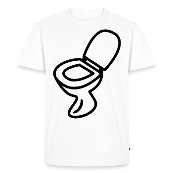 Toilette Klo Design WC Schwarz - Men's Premium Organic T-Shirt - white - Front - Nico (187cm)
