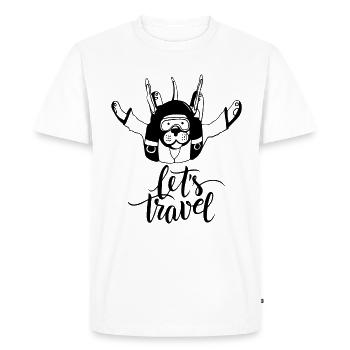 Chien parachutiste - T-shirt Premium bio Homme - blanc - Devant - Nico (187cm)
