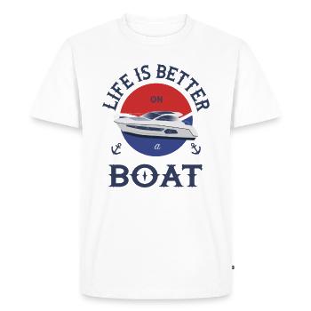 Boot Life is better - T-shirt Premium bio Homme - blanc - Devant - Nico (187cm)