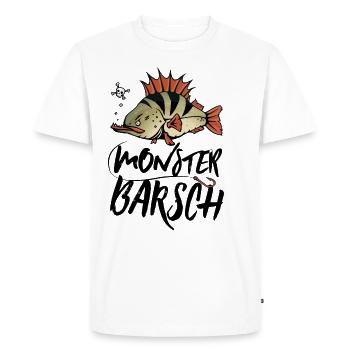 Chemise de pêche à la perche monstre - T-shirt Premium bio Homme - blanc - Devant - Nico (187cm)
