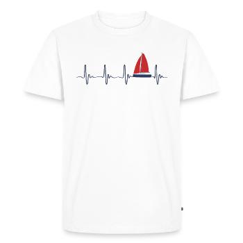 Sailboat heartbeat - Men's Premium Organic T-Shirt - white - Front - Nico (187cm)
