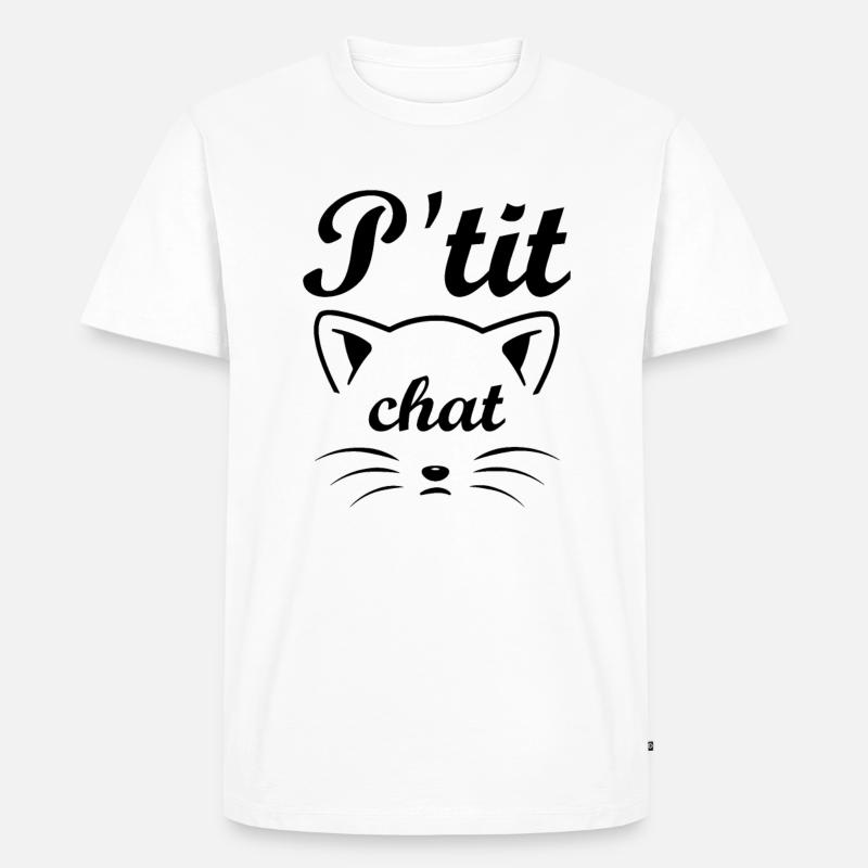 kleiner Katzenlichtpullover - Männer Premium Bio T-Shirt - Weiß