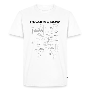 Recurve Arc Schematic Archery Bow Blueprint - T-shirt Premium bio Homme - blanc - Devant - Nico (187cm)