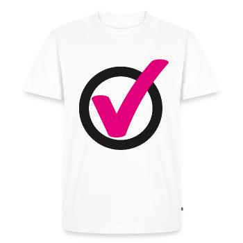 Tick Check mark sign - Men's Premium Organic T-Shirt - white - Front - Nico (187cm)