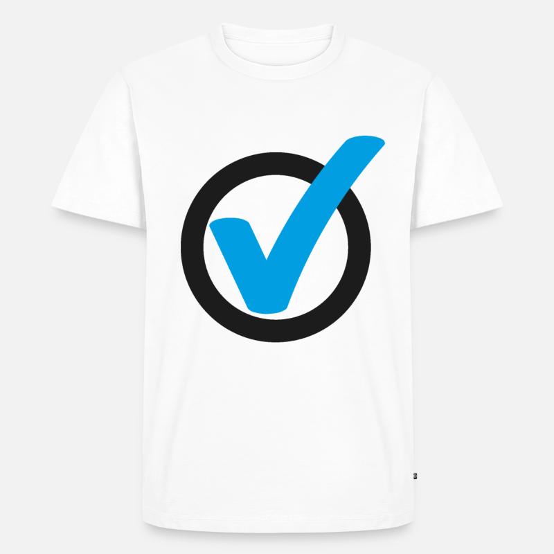 Haken Häkchen Zeichen - Männer Premium Bio T-Shirt - Weiß