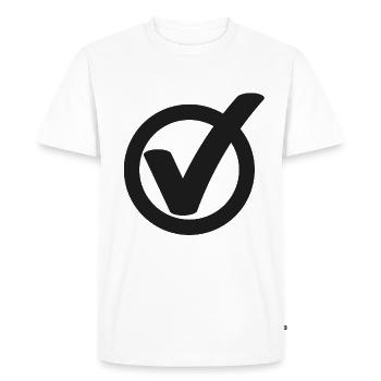 Tick Check mark sign - Men's Premium Organic T-Shirt - white - Front - Nico (187cm)