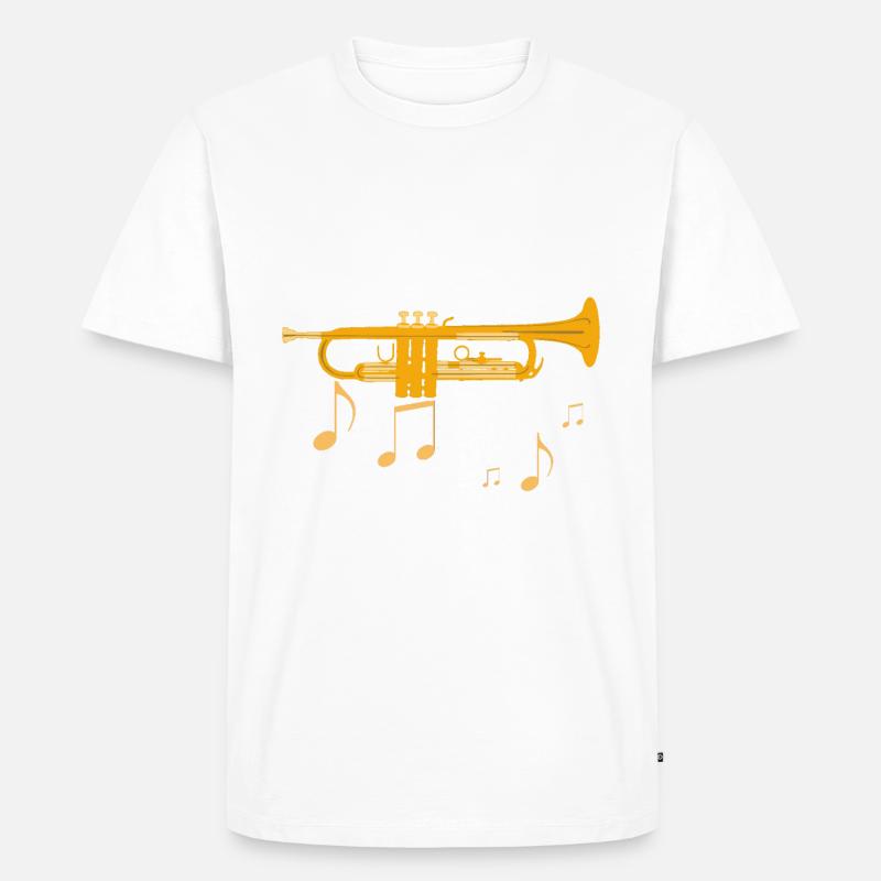 trompete - Männer Premium Bio T-Shirt - Weiß
