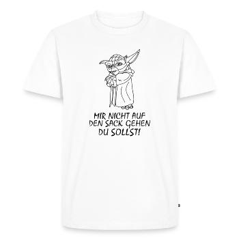Mir nicht auf den Sack gehen du sollst - Männer Premium Bio T-Shirt - Weiß - Vorne - Nico (187cm)