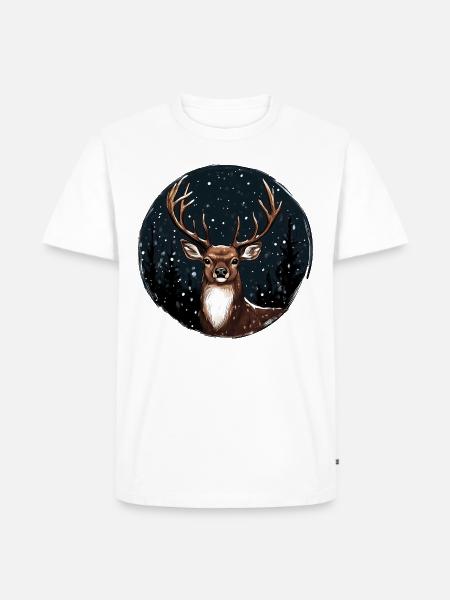 Weihnachten Hirsch - Männer Premium Bio T-Shirt - Weiß