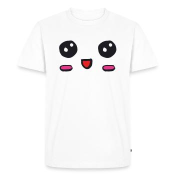 kawaii face with an open smile - Men's Premium Organic T-Shirt - white - Front - Nico (187cm)
