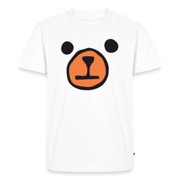 Visage d’ours - Ours - T-shirt Premium bio Homme - blanc - Devant - Nico (187cm)
