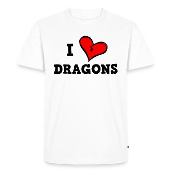 J’aime les dragons - T-shirt Premium bio Homme - blanc - Devant - Nico (187cm)